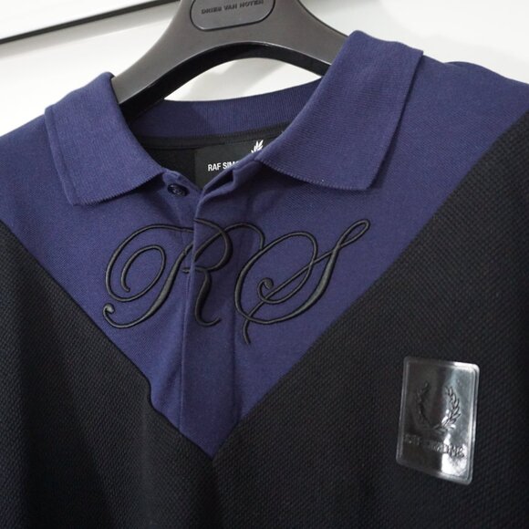 BNWT SS19 RAF SIMONS X FRED PERRY TWO TONE POLO SHIRT 42 - Picture 3 of 9